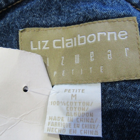 NEW Vintage Lizwear Denim Bib Overalls Petite PM - Picture 6 of 6